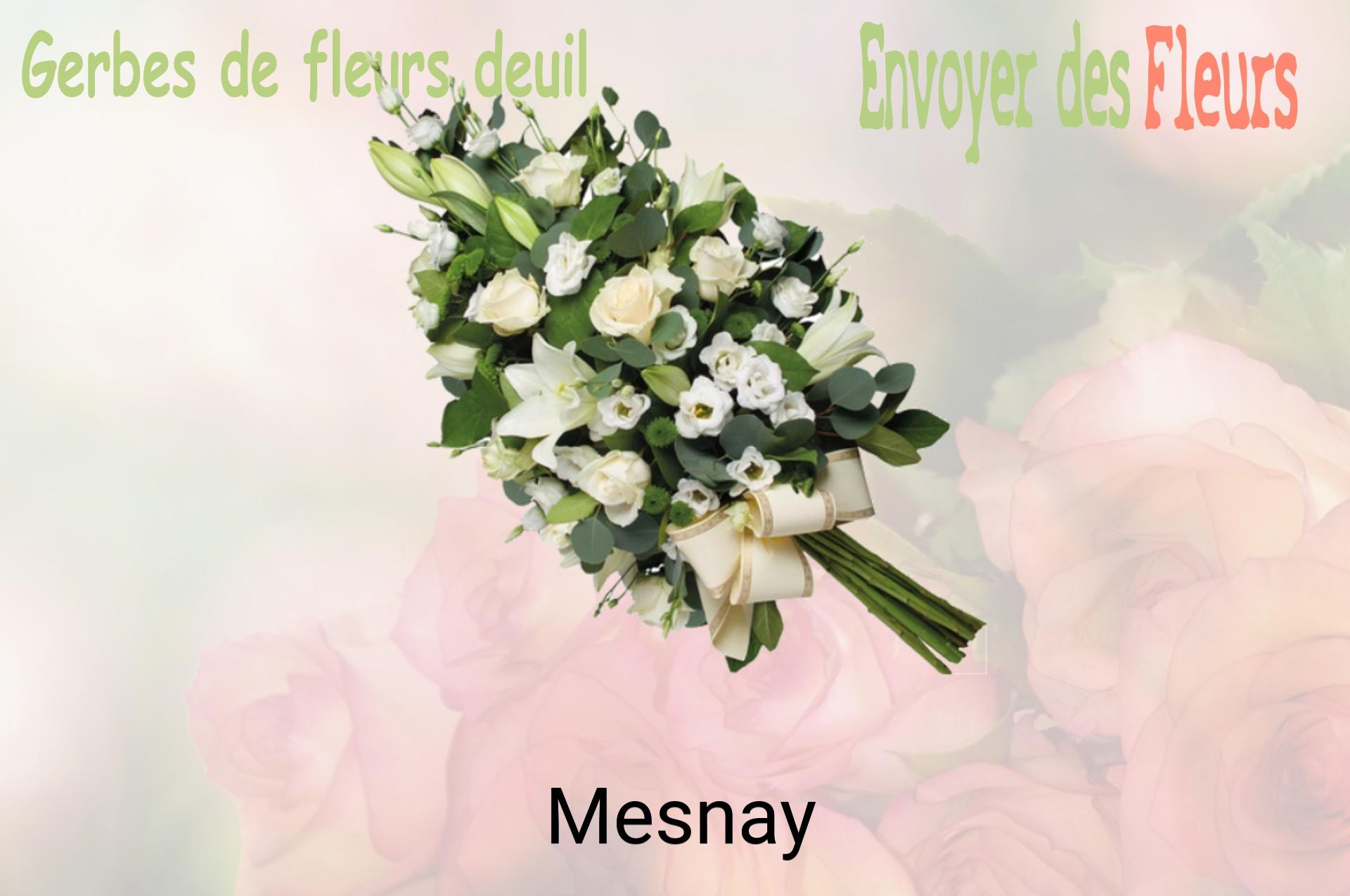 Gerbe de fleurs de deuil livrée à Mesnay